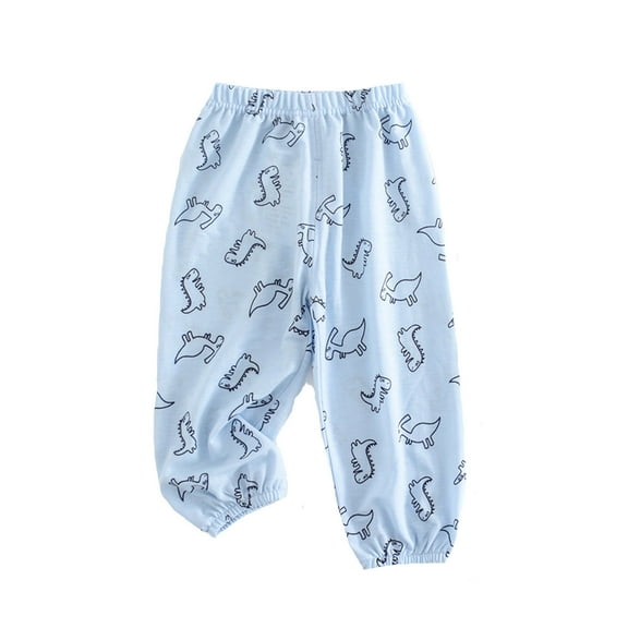 Zhuashum Pants For Boys 18-24 Months Solid Color Wide Leg High Waist Loose Fit Everyday Wear Demin Pants Classic Trousers Light Blue