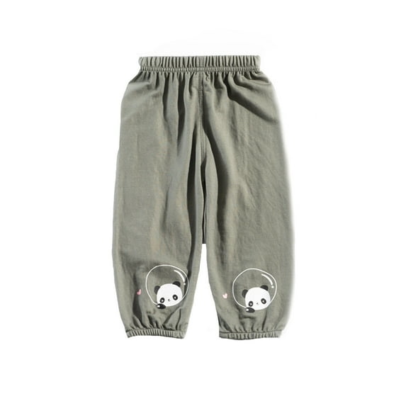 Zhuashum Pants For Boys 3-4 Years Solid Color Wide Leg High Waist Loose Fit Everyday Wear Demin Pants Leisure Boy Clothes Green