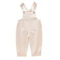thumbnail image 1 of Zhuashum Pants For Toddler Boys Girls 3-4 Years Sleeveless Solid Color Suspenders Children'S Pants Long Pants Clothes With Pocket Duarble Wear Beige, 1 of 9
