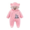 thumbnail image 1 of Zhuashum Romper For Boys Girls Baby Cartoon Onesie Baby Snowsuit Jumpsuit Hooded Footie Thick Winter Outwear For Boys Girls Cute Outfits 9-12 Months Red, 1 of 6