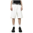 thumbnail image 1 of Zhuashum Shorts Men Knee Length Loose Vintage Solid Color Leisure Wide Legged Straight Leg Denim Shorts White Pants For Hiking, Tactical, Camping, Travel Xl, 1 of 7