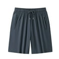 thumbnail image 1 of Zhuashum Shorts Men Knee Length Solid Color Gym Workout Shorts Lightweight Athletic Training Running Hiking Jogger With Zipper Pockets Grey Lightweight Outdoor Work Pants 7Xl, 1 of 3