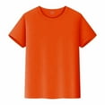 thumbnail image 1 of Zhuashum Teen Boy Clothes 11-12 Yearsshort Sleeve Plain Tops Kids Solid Color Tees Toddler Children Crew Neck T Shirt Soft Outfits Orange, 1 of 7