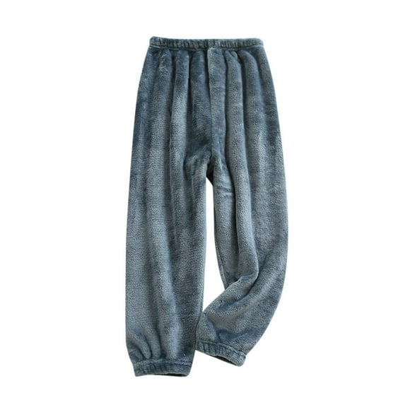 Zhuashum Teen Pant For Girls 12-13 Years Pajamas Kids Solid Color Flannel Pajama Pants Soft Home Pants Elastic Waist Trousers Leisure Wear Blue