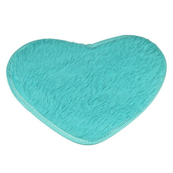 Zhuashum Thanksgiving Door Mat Solid Color Heart Prints Non- Bath Mats Kitchen Bathroom Home Decor Carpet Home Decorative 11.81*15.84 Cm Blue