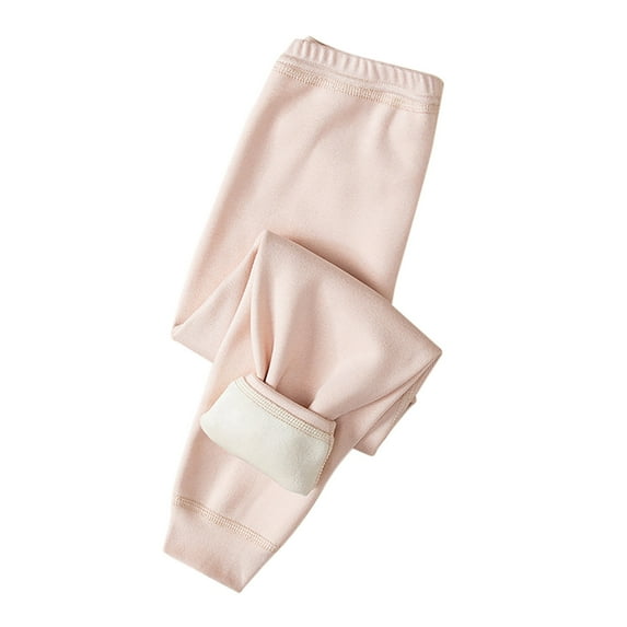 Zhuashum Toddler Clothe For Boys Girls 3-4 Years Unisex Kids Winter Warm Solid Color Slim Leg Ribbed Lined Sweatpants Jogger Comfortable Wear Pink