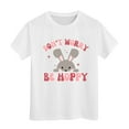 thumbnail image 1 of Zhuashum Tops For Girls 3-4 Years Bunny Pattern Shirts O Neck Short Sleeve Tee Easter Spring Summer Leisure Playsuit White, 1 of 3