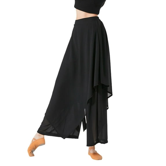 Zhuashum Womens Christmas Sweatpants High Waist Classical Dance Trousers Wide Legged Solid Color Long Slacks Gymnastics Practice Training Pants Lovely Clothes Black S