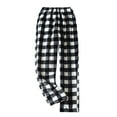 thumbnail image 1 of Zhuashum Womens Christmas Sweatpants Winter Solid Color Plaid Prints Soft Pajama Pants With Pockets Elastic Waisted Jogger Trousers Lovely Clothes Black Xl, 1 of 5