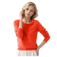 thumbnail image 1 of Zhuashum Womens Sweaters Round Neck Pullover Sweater Solid Color Long Sleeves Comfortable Simple Clothing Brick Red 3Xl, 1 of 4