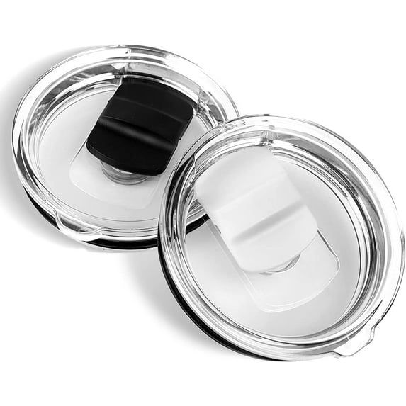 Zhudiyof 20oz 2 Pack Magnetic Tumbler Lid, Fits Yeti Rambler, Old Style RTIC Coffee Tumbler, Replacement for Spillproof Ozark Trail Lids, Magnetic Slider Switch Spill Proof Tumbler Cover
