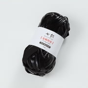 Zhuge 54.6 Yards 100g Shiny Metallic T-Shirt Yarn, Fabric Cloth Yarn for Crocheting, Knitting, Handmade Bag & Rug Weaving DIY Projects, Black