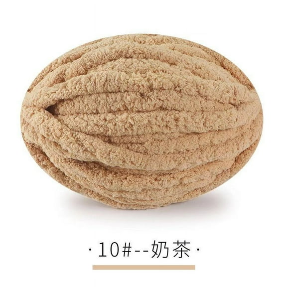 Zhuge 1 Pack Thick Chenille Velvet Yarn - Cozy Crochet & Knitting Wool for Fabric Art Projects 250g，Light Brown