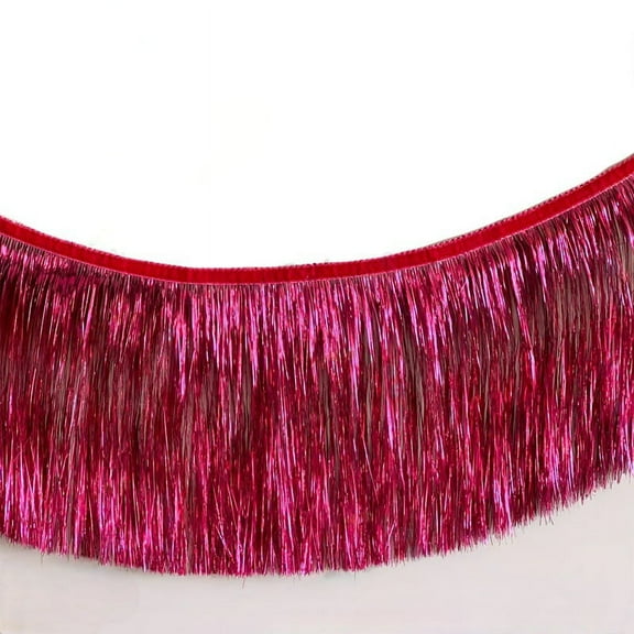 Zhuge 1 Packs 118*11.8in Thickened encryption Foil Fringe Garland Metallic Tinsel Foil Garland Wall Hanging Fringe Banner for Wedding Birthday Parties Holiday Decorations and More,Rose