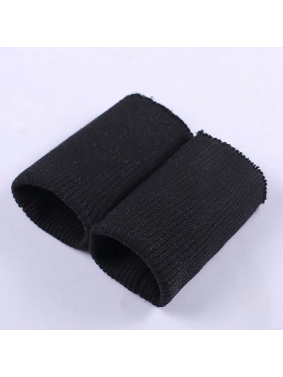 1 Pair Tubular Knit Rib Cuffing Fabric, Stretchy Replacement Material for Sweatshirt Jacket Coat Sleeve Cuff, Ideal for Sewing DIY Craft Projects, Black