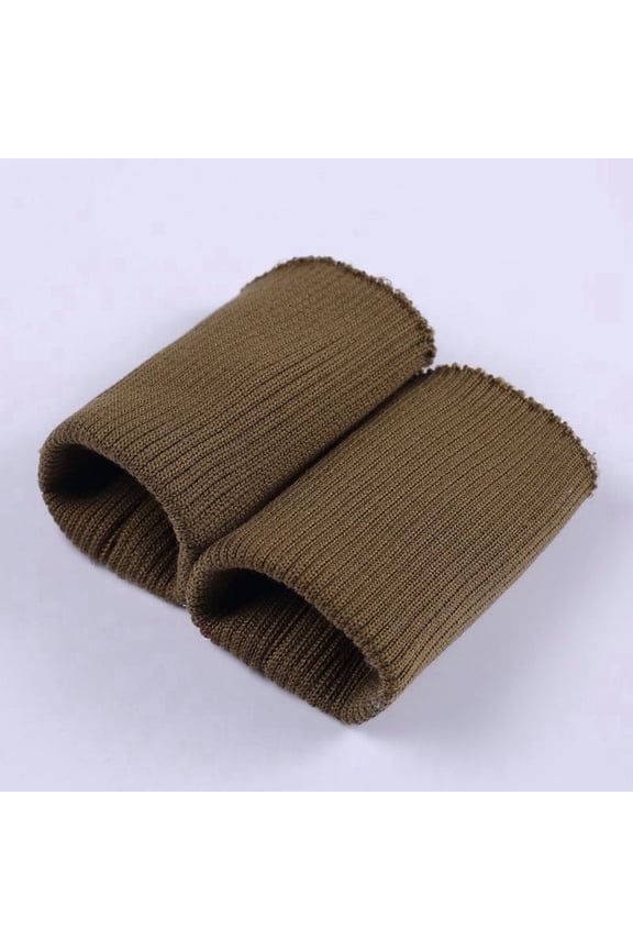 1 Pair Tubular Knit Rib Cuffing Fabric, Stretchy Replacement Material for Sweatshirt Jacket Coat Sleeve Cuff, Ideal for Sewing DIY Craft Projects, Coffee