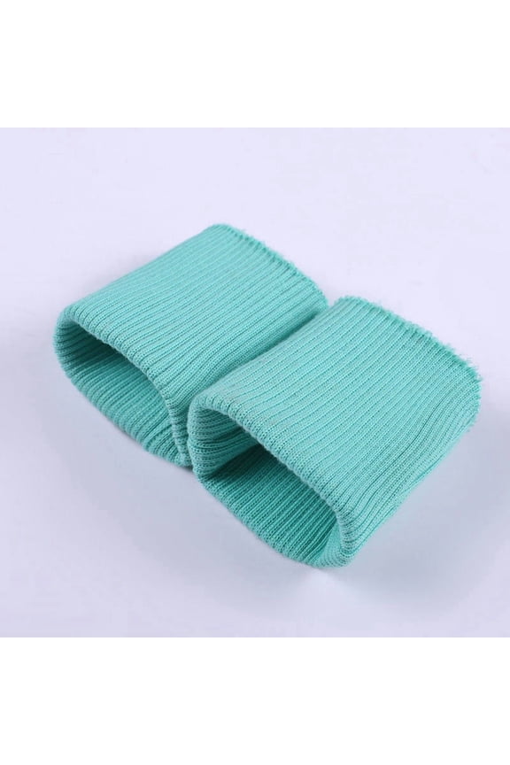 1 Pair Tubular Knit Rib Cuffing Fabric, Stretchy Replacement Material for Sweatshirt Jacket Coat Sleeve Cuff, Ideal for Sewing DIY Craft Projects, Lake Green