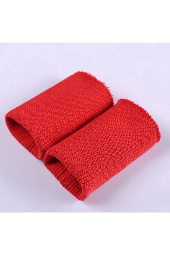 1 Pair Tubular Knit Rib Cuffing Fabric, Stretchy Replacement Material for Sweatshirt Jacket Coat Sleeve Cuff, Ideal for Sewing DIY Craft Projects, Red