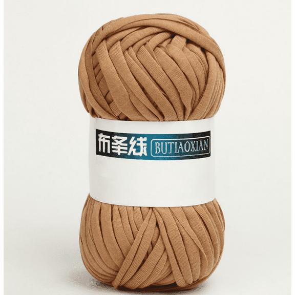 Zhuge 1 Roll 100g Thick Coarse Hand Woven Blended Yarn, High-Grade Soft Yarn for Beginners, Handicrafts & DIY Bags, Light tan