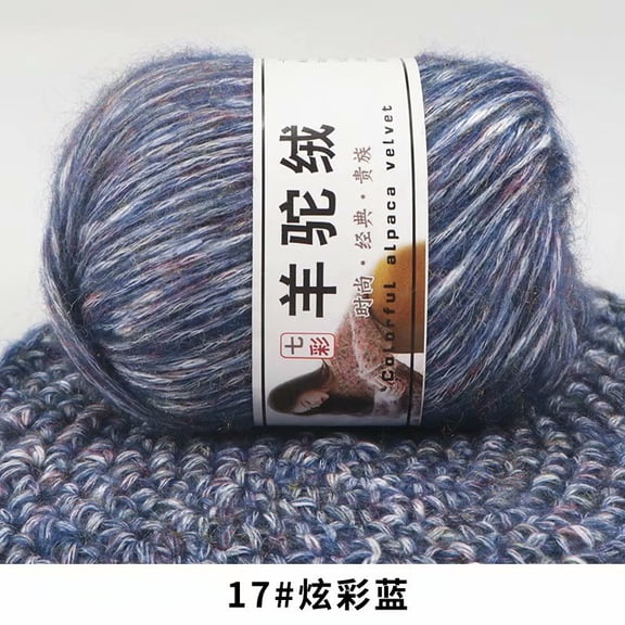 Zhuge 1 Roll 50g Alpaca Tweed Yarn, Ultra-Soft Warm Medium Worsted Weight Yarn for Knitting & Crochet, Perfect for Scarves, Sweaters, Afghans & Blankets, Blue White