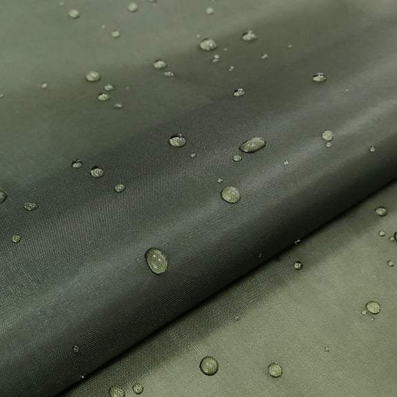 Zhuge 1 Yard Black Ripstop Fabric, 59 Inch Wide Waterproof Lightweight Cloth for Tent, Tarp, Bag Making, Outdoor Travel and DIY Craft Projects, Military Green
