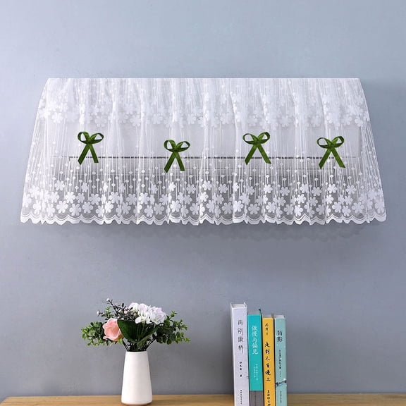 Zhuge 1 piece, 92cm, suitable for air conditioning dust cover, green bow tie, white lace pattern, household hanging hanging type dust cover (style 5)
