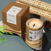 Zhuge 1 piece bamboo aromatherapy candle with souvenir large pine forest fragrance scented candle for home bedroom long-lasting fragrance decoration ornament 3.15 * 3.82 inches