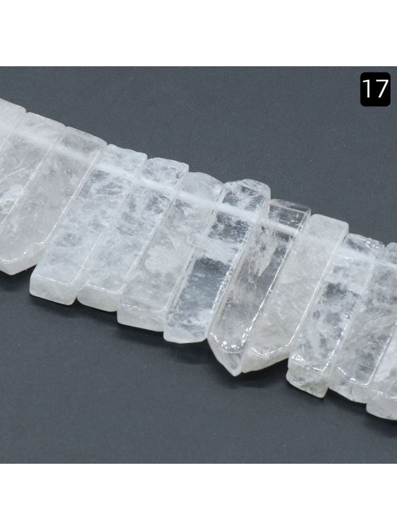 1 piece natural stone white raw stone scattered beads irregular flat long horizontal hole DIY bead bracelet necklace accessories decoration