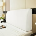 thumbnail image 1 of Zhuge 1 piece thick elastic simple plush household headboard cover soft package backrest fully wrapped bedhead cover dust protection cover 2.2m long (white), 1 of 4