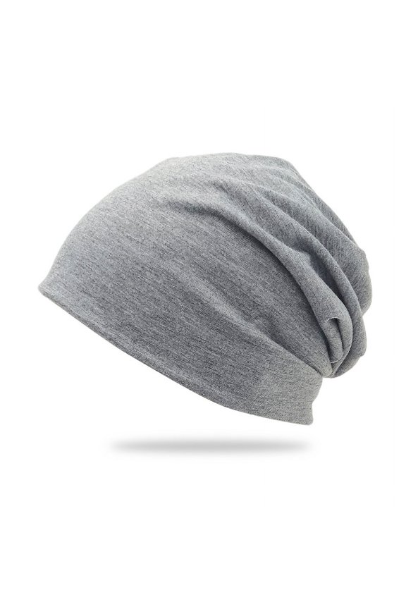 1 unisex double-layer solid color pile cap, thin pullover cap, used for clothing matching, gardening, beach (light gray)