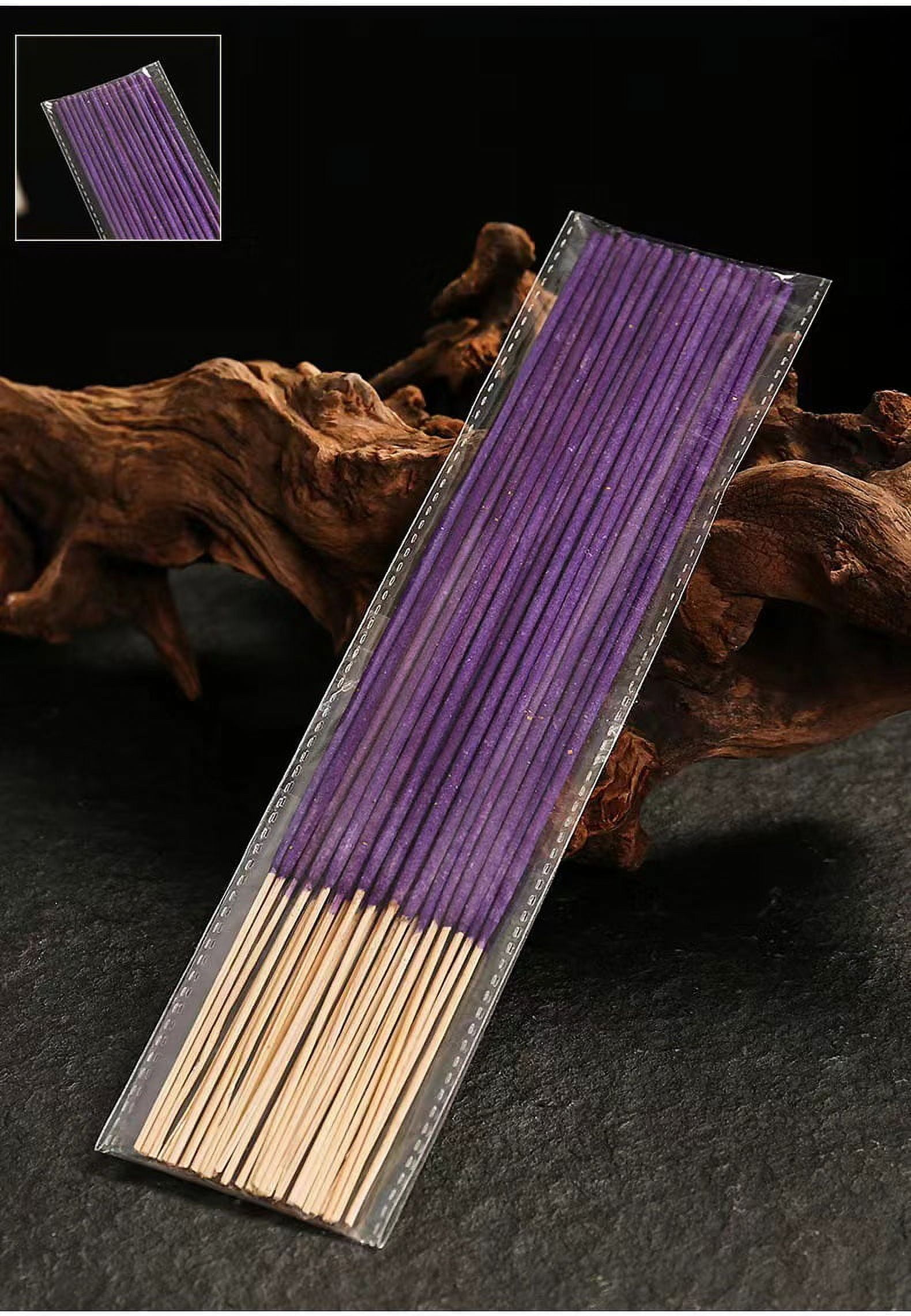 Zhuge 10 Packs Natural sandalwood incense sticks for worship, home use, and temples. Smokeless, odorless, multicolored incense for offering to Buddha ，Purple
