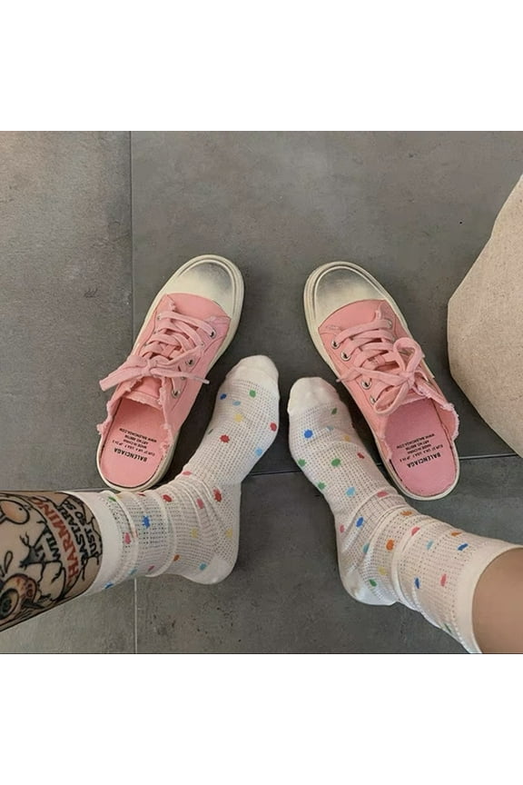 10 Pairs Women's Thin Cotton Socks,Soft Cotton Bootie Socks Women Above Ankle Crew Socks (White A23)