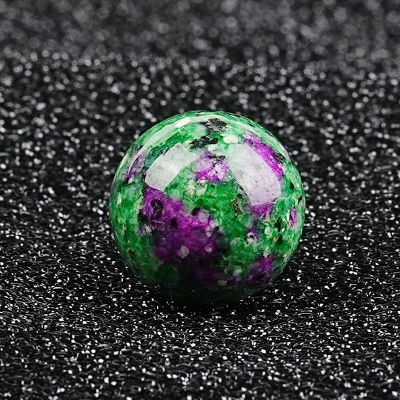 Zhuge 10 Pcs 0.63 Inch Banded Quartz Crystal Sphere, Feng Shui Chakra Aura Decor for Home Desk & Collection, Dyed red and green stone