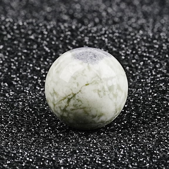 Zhuge 10 Pcs 0.63 Inch Banded Quartz Crystal Sphere, Feng Shui Chakra Aura Decor for Home Desk & Collection, White Jade
