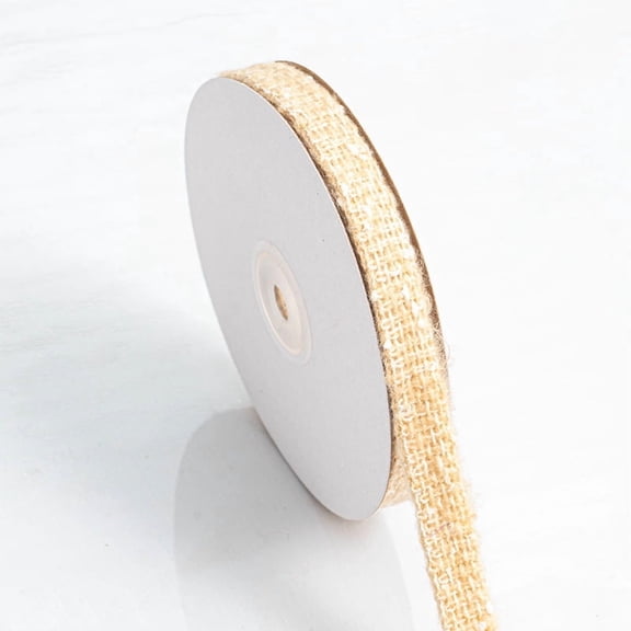 Zhuge 10 Yards Cotton Ribbon 0.6 Inch Wide Soft Webbing Tape DIY Crafts Wrapping Home Decoration Sewing, Beige