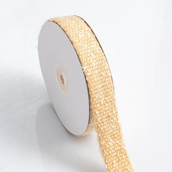 Zhuge 10 Yards Cotton Ribbon 1 Inch Wide Soft Webbing Tape DIY Crafts Wrapping Home Decoration Sewing, Beige
