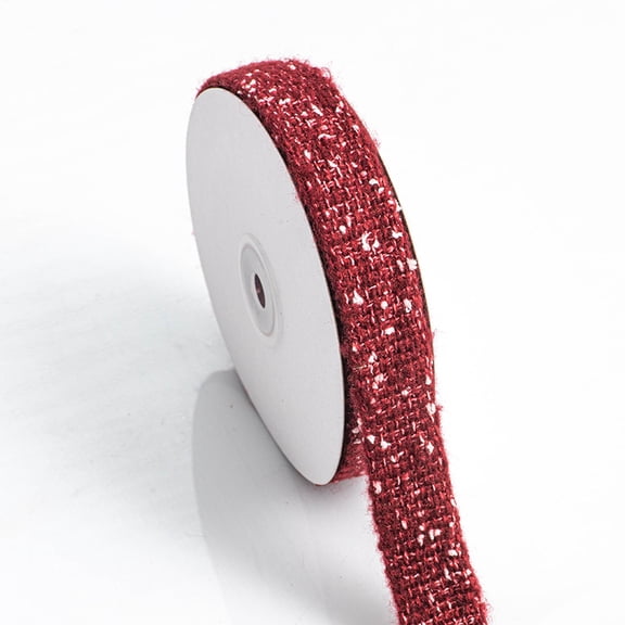 Zhuge 10 Yards Cotton Ribbon 1 Inch Wide Soft Webbing Tape DIY Crafts Wrapping Home Decoration Sewing, Wine Red
