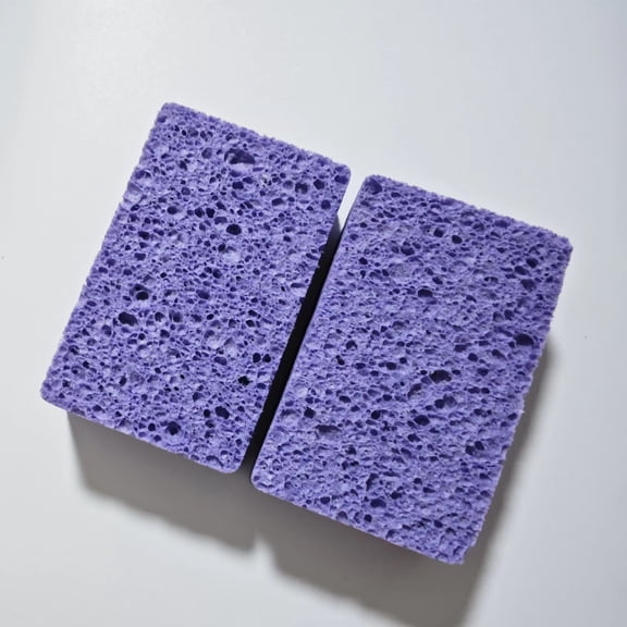 Zhuge 10 pieces natural wood pulp cotton sponge, purple thick kitchen cleaning and dishwashing sponge, absorbent wood pulp sponge, scouring pad 11 * 7 * 3cm