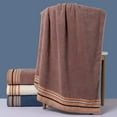 thumbnail image 1 of Zhuge 100% Cotton 2 Pack Oversized Bath Towel Set 28x55 Inches, Ultra Soft Highly Absorbant Compact Quickdry & Lightweight Large Bath Towels, Ideal for Gym Travel Camp Pool -Brown F, 1 of 4