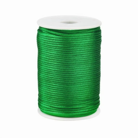 Zhuge 100-Meter 2.5mm Durable Satin Weaving Cord, Nylon String for Macrame, Bracelet Making & DIY Crafts, Green