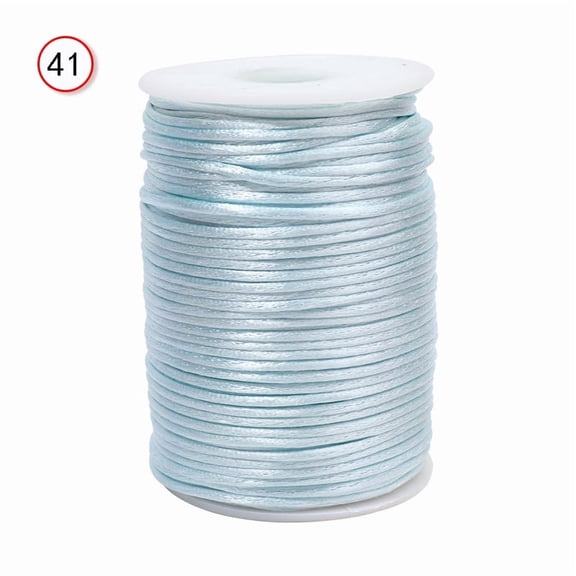 Zhuge 100-Meter 2.5mm Durable Satin Weaving Cord, Nylon String for Macrame, Bracelet Making & DIY Crafts, Light Blue