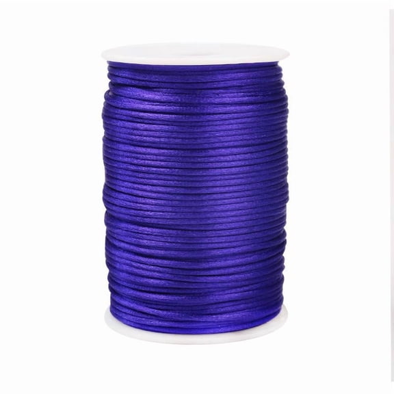 Zhuge 100-Meter 2.5mm Durable Satin Weaving Cord, Nylon String for Macrame, Bracelet Making & DIY Crafts, Purple-Blue