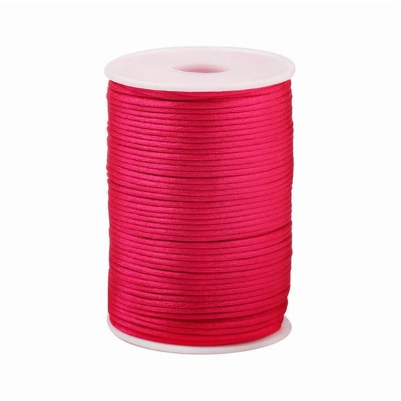 Zhuge 100-Meter 2.5mm Durable Satin Weaving Cord, Nylon String for Macrame, Bracelet Making & DIY Crafts, Rose