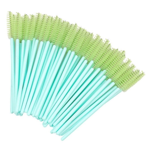 Zhuge 100 Pcs Disposable Eyelash Mascara Brushes for Eye Lashes Extension Eyebrow and Makeup (Green)