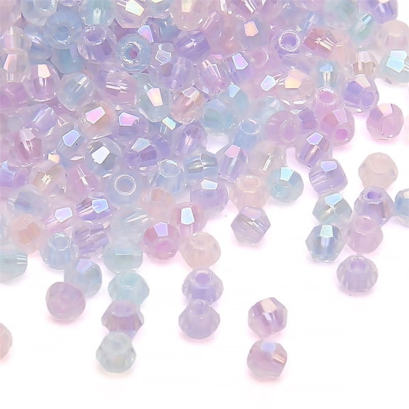 Zhuge 1000 pcs 4mm Faceted Crystal Glass Beads, Polished Spacer Bead Set for DIY Necklace, Bracelet, Earring & Handmade Jewelry Craft Supplies, Mixing colors C