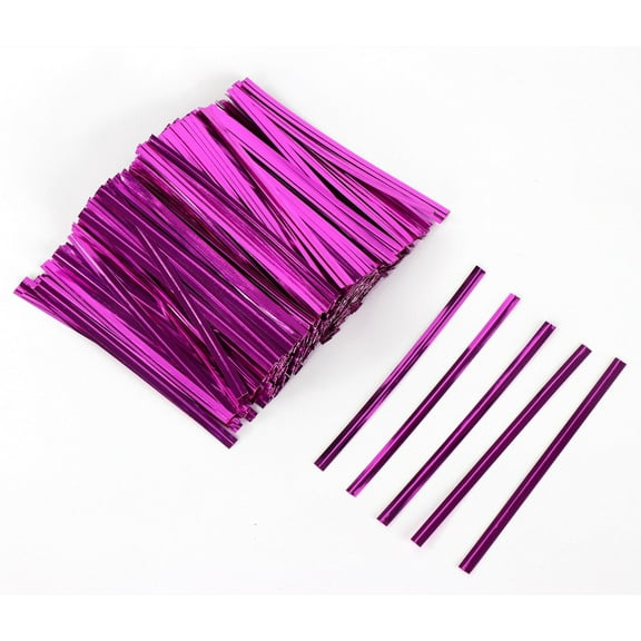 Zhuge 1000Pcs Twist Ties 4" Bread Ties Closure Tie for Tying Bread, Candy, Cookies, Gift Bags-Pink
