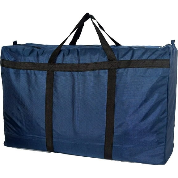 Zhuge 100L Extra Large Storage Bags, Sturdy Foldable Water Resistant Moving Tote Bag, Under Bed Storage, Travel Cargo Duffel Jumbo Bag for Clothes, Comforters, Blankets, Pillows, Ornaments (Blue)