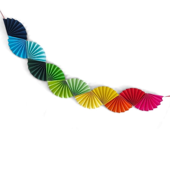 Zhuge 10pcs Elegant Hanging Flags Pull Flags Stylish Paper Fan Banners Unique Wedding Party And Home Decorationscolour