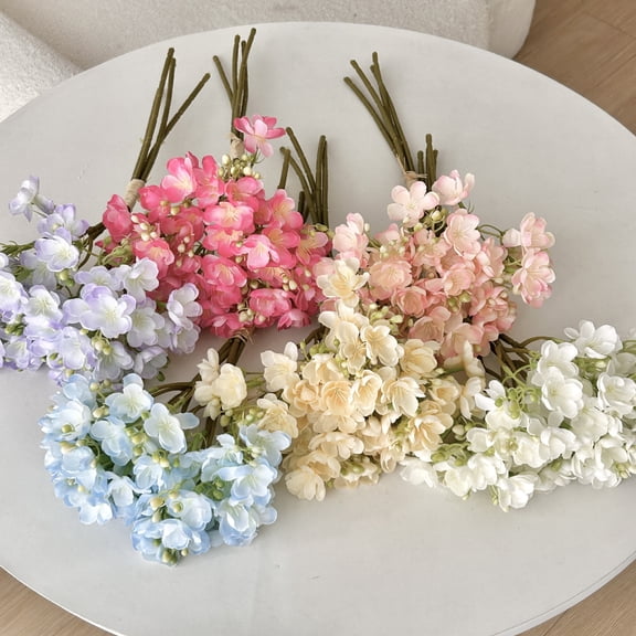 Zhuge 12-Bouquet Multicolor Artificial Jasmine Flowers, 15.75" Lifelike Fake Florals, Elegant Decor for Indoor & Wedding Party Use