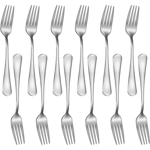 Zhuge 12-Piece 6.7in 304 Stainless Steel Forks - Mirror Polished for Dining & Catering